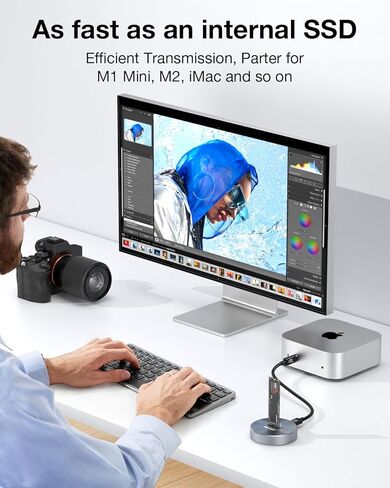 40Gbps NVMe Docking Station, RIITOP M.2 NVMe to USB4 Enclosure for NVMe PCIe (M-Key) SSD Compatible with Thunderbolt 4 in Kuwait