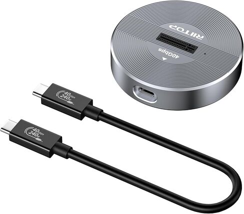 40Gbps NVMe Docking Station, RIITOP M.2 NVMe to USB4 Enclosure for NVMe PCIe (M-Key) SSD Compatible with Thunderbolt 4 in Kuwait