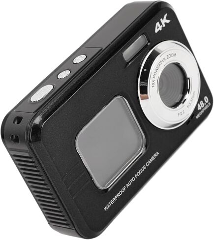 Underwater Camera 4K 48MP Dual Screen, Water 11ft Black - High Resolution, Autofocus, Ideal for Snorkeling and Outdoor Adventures (Black) in Kuwait