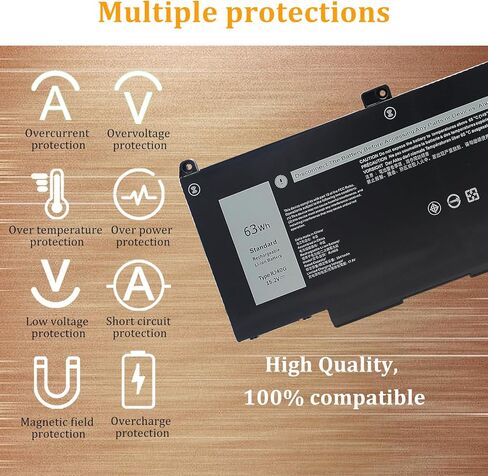 استبدال بطارية الكمبيوتر المحمول RJ40G 63Wh لجهاز Dell Latitude 15 5520 Latitude 14 5420 Precision 15 3560 Series M033W 075X16 01K2CF WY9DX P137G P137G001 0WK3F1 0M3KCN P104F P104F001 15.2V 3941 مللي أمبير in Kuwait