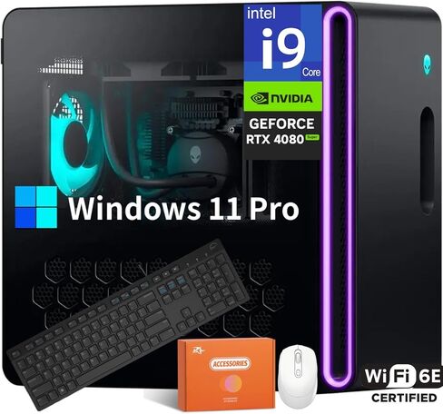 Alienware Aurora R16 Gaming Desktop, Intel 24-Core i9-14900KF(Up to 6.0GHz), NVIDIA GeForce RTX 4080 Super, 32 GB DDR5, 2 TB SSD, Windows 11 Pro, Wi-Fi 6E, Liquid+Air Cooling System, w/Accessories in Kuwait