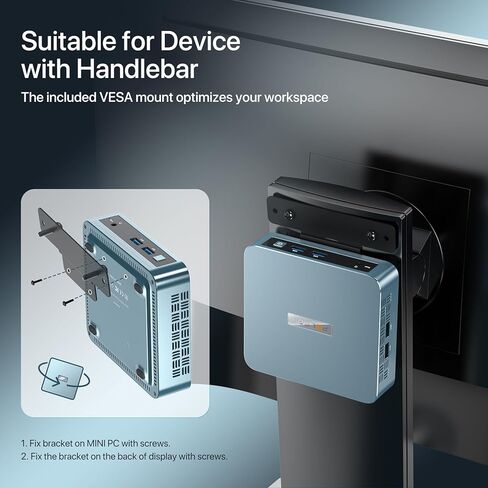 PELADN Mini PC، N5095، 8GB DDR4/256GB SSD، Dual HD، كمبيوتر مكتبي صغير، WiFi5 4K/60 هرتز ثنائي العرض USB3.2/BT4.2 أجهزة كمبيوتر صغيرة للأعمال المنزلية in Kuwait