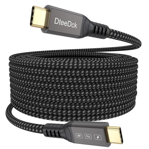 كابل شاشة USB C بطول 25 قدمًا، عرض فيديو 4K@60 هرتز سلك USBC 3.2 الجيل الثاني، نقل بيانات عالي السرعة 20 جيجابت في الثانية / شحن سريع 100 واط USB-C لشاشة MacBook iPhone 17/16 Camera Dock Hub خارجي SSD in Kuwait