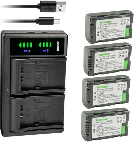 Kastar 1-Pack CGR-D08S Battery and LTD2 USB Charger Compatible with Panasonic CGR-D16SE/1B, CGR-D220, CGR-D220A/1B, CGR-D220E/1B, CGA-D28, CGA-D28A/1B, CGA-D28R, CGA-D28S, CGA-D28SE/1B Battery in Kuwait