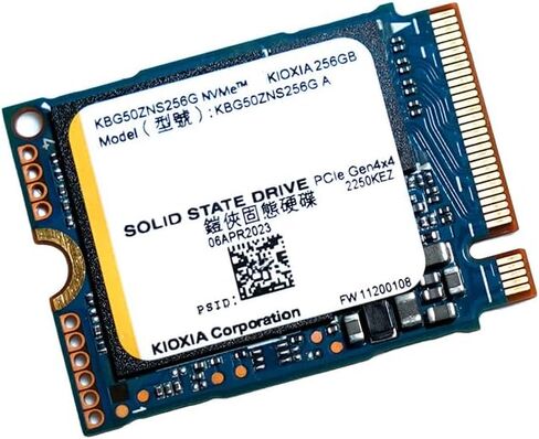 Kioxia BG5 256GB M.2 2230 NVMe SSD (KBG50ZNS256G) - PCIe Gen4 x4، TLC NAND، DRAM-Less، تخزين عالي الكفاءة لأجهزة الكمبيوتر المحمولة والأجهزة اللوحية وأجهزة الكمبيوتر الصغيرة Steam Deck Legion go s Dell Laptops Lenovo Laptop in Kuwait