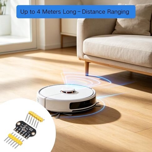 3 قطع TOF400C VL53L1X 4M وحدة استشعار المدى بالليزر، مستشعر المسافة لمسافة طويلة من الطيران (ToF)، نطاق سريع 50 هرتز، 3.3 فولت/5 فولت I2C لطائرة Arduino Raspberry Pi STM32 Robot Drone in Kuwait