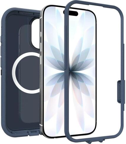 حزمة OtterBox iPhone 17 (فقط): حافظة Defender Series XT وواقي الشاشة - Offgrid (أزرق) - أزرار كبس على MagSafe - قوية - متينة ومتينة in Kuwait