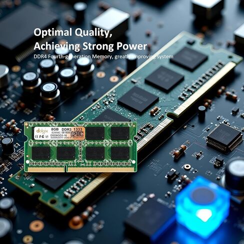 DOLGIX 8GB DDR3 PC3-10600 1333MHz SODIMM 1.5V CL9 2Rx8 Dual Rank 204 Pin Laptop Ram Memory Module Upgrade in Kuwait