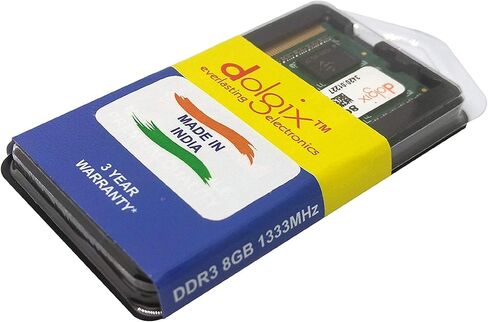 DOLGIX 8GB DDR3 PC3-10600 1333MHz SODIMM 1.5V CL9 2Rx8 Dual Rank 204 Pin Laptop Ram Memory Module Upgrade in Kuwait