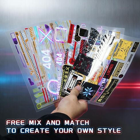 94 Pcs Futuristic Punk Sticker Set - Waterproof Vinyl Decals for Car, Laptop, Mask, Tech Gear & More, Video Gamer Accessories in Kuwait