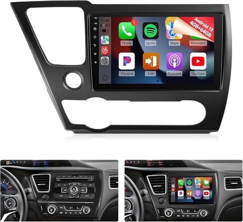 Naifay 8Core 4G+64G Android Car Radio for Honda Civic 2013 2014 2015 2016 2017 Radio Upgraded, 9inch IPS Touchscreen for Civic Carplay/Android Auto/Bluetooth/Wi-Fi/FM/GPS/SWC/Camera/MIC in Kuwait