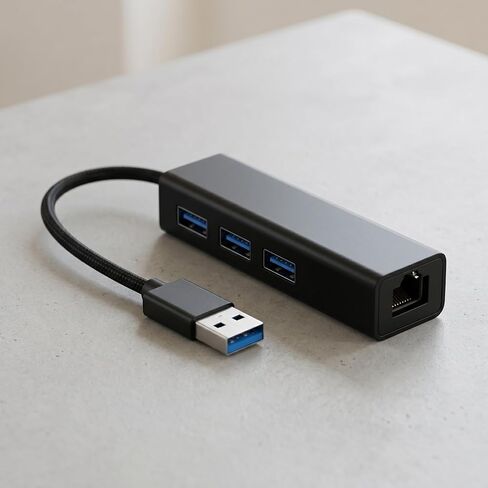محول USB إلى إيثرنت 3 في 1، مركز شبكة بسرعة 100 ميجا بت في الثانية مع 3 منافذ USB 3.0، حافظة من الألومنيوم، محول إنترنت سلكي للتوصيل والتشغيل لأجهزة الكمبيوتر المحمول والكمبيوتر المحمول والكمبيوتر الشخصي للمكتب والمهاجع وشبكة الحرم الجامعي - أسود in Kuwait