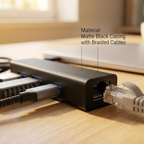محول USB إلى إيثرنت 3 في 1، مركز شبكة بسرعة 100 ميجا بت في الثانية مع 3 منافذ USB 3.0، حافظة من الألومنيوم، محول إنترنت سلكي للتوصيل والتشغيل لأجهزة الكمبيوتر المحمول والكمبيوتر المحمول والكمبيوتر الشخصي للمكتب والمهاجع وشبكة الحرم الجامعي - أسود in Kuwait