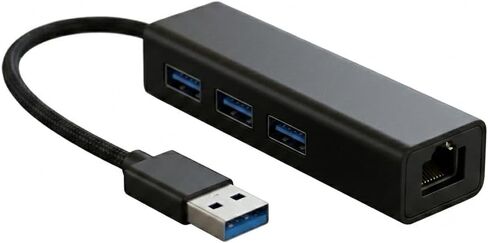 محول USB إلى إيثرنت 3 في 1، مركز شبكة بسرعة 100 ميجا بت في الثانية مع 3 منافذ USB 3.0، حافظة من الألومنيوم، محول إنترنت سلكي للتوصيل والتشغيل لأجهزة الكمبيوتر المحمول والكمبيوتر المحمول والكمبيوتر الشخصي للمكتب والمهاجع وشبكة الحرم الجامعي - أسود in Kuwait