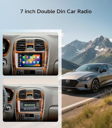 ستيريو سيارة مزدوج الدين مقاس 7 بوصات | 6+64 جيجا | CarPlay لاسلكي وAndroid Auto | التحكم في عجلة القيادة | بلوتوث/USB/AM/FM | شاشة لمس عالية الدقة مع كاميرا احتياطية in Kuwait