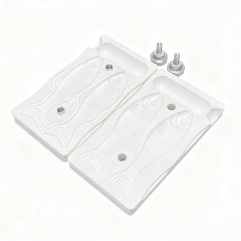 Fishing Lure Molds for Soft Plastic Lures, Blade Fish Shape, 2-Cavity Composite Stone Injection Mold for Home DIY Bass Fishing Lure Making in Kuwait