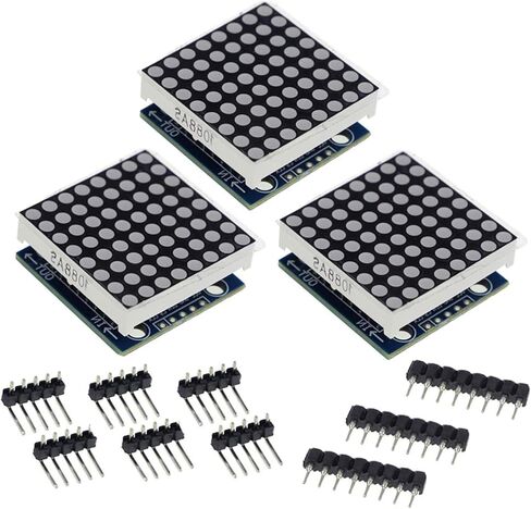 3 قطع MAX7219 8x8 LED وحدة عرض نقطية - تحكم 5 فولت MCU مع دعم متتالي، مجموعة 3.2 سم DIY لمشاريع Arduino/Raspberry Pi in Kuwait