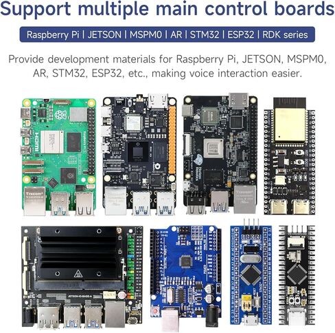 Yahboom AI Voice Recognition Module Voice Broadcast Integrated Custom Wake-up Word Programmable Sound Sensor Support Jetson/Raspberry Pi/ESP32/STM32 in Kuwait