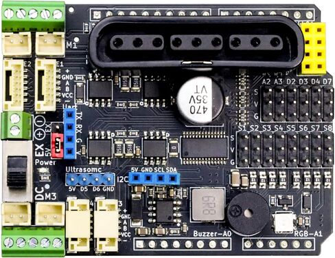 قبعة سائق المحرك لـ Arduino، تيار عالٍ بحد أقصى 3 أمبير، 4 تيار مستمر أو 2 محرك متدرج أو 4 محركات تشفير، 8 محركات مؤازرة، درع توسيع PCA9685 مع واجهة PS2، متوافق مع UNO R3، Mega2560 in Kuwait