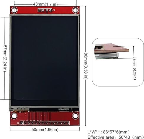 2.8 بوصة TFT LCD وحدة 320x240 SPI Serial ILI9341 شاشة تعمل باللمس مقاومة مع قلم لمس متوافق مع Arduino STM32 in Kuwait