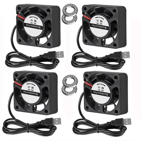 4 قطع مبرد USB كروي مزدوج 40 مم مروحة DC 5V تبريد بدون فرش 40 × 40 × 10 مم مبرد مروحة 4010 محوري 1.57 بوصة للطابعة ثلاثية الأبعاد، غرفة التبريد، تبريد صناعة الكمبيوتر الشخصي in Kuwait