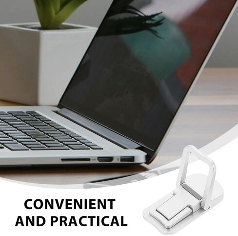 Adjustable Foldable Laptop Stand for Desk, Portable Silver Aluminum Laptop Riser with Dual Height Settings, Ergonomic Keyboard Tilt Stand for Home and Office Use in Kuwait