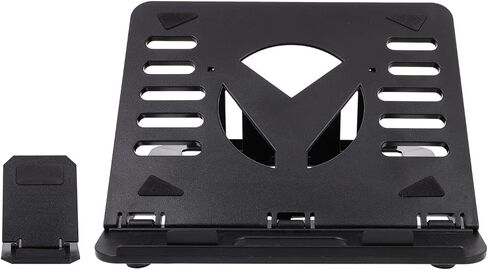 VALICLUD Foldable Laptop Stand Portable Laptop Holder with Adjustable Height and Cooling Vent for Desk Use Compatible with Notebooks Black in Kuwait