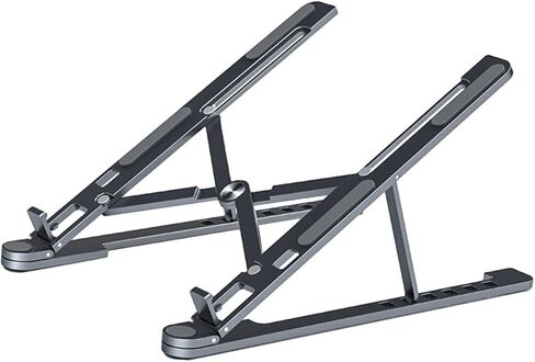 VALICLUD Aluminum Alloy Laptop Stand Portable Foldable Cooling Rack Large Size L Dark Grey for Desk Use Compatible with Most Laptops in Kuwait