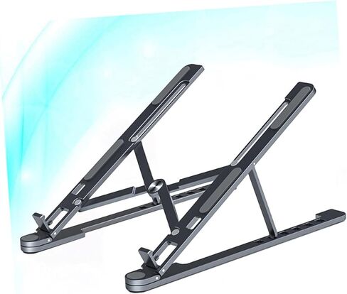 VALICLUD Aluminum Alloy Laptop Stand Portable Foldable Cooling Rack Large Size L Dark Grey for Desk Use Compatible with Most Laptops in Kuwait