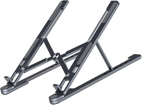 VALICLUD Aluminum Alloy Laptop Stand Portable Foldable Cooling Rack Large Size L Dark Grey for Desk Use Compatible with Most Laptops in Kuwait