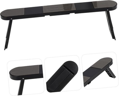 balacoo Portable Foldable Laptop Stand Black, Heightened Plastic Laptop PC Holder for Desk, Compact Invisible Notebook Riser Compatible with Travel and Office Use in Kuwait
