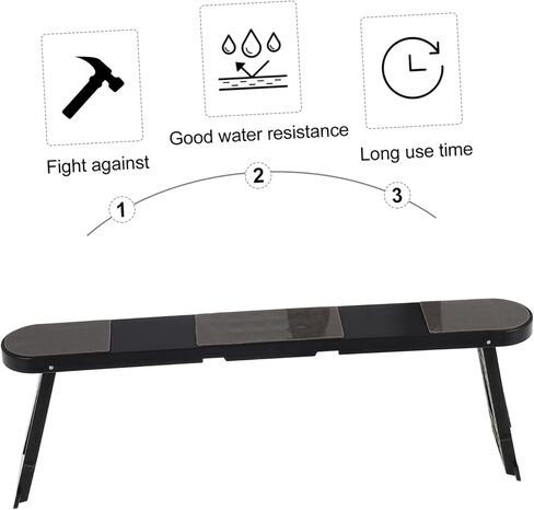 balacoo Portable Foldable Laptop Stand Black, Heightened Plastic Laptop PC Holder for Desk, Compact Invisible Notebook Riser Compatible with Travel and Office Use in Kuwait