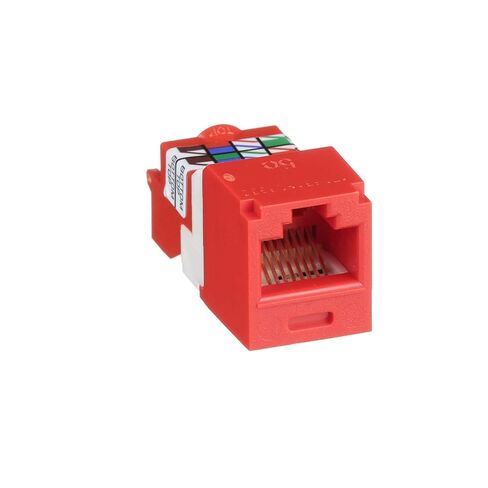 Panduit CJ5E88TRD وحدة مقبس على شكل حرف T من الفئة 5E ذات 8 أسلاك، باللون الأحمر in Kuwait