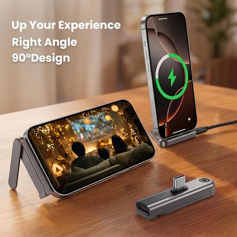 محول USB-C ذكر إلى USB-C أنثى (زاوية يمين 90 درجة)، يدعم الشحن السريع بقدرة 240 واط PD ونقل البيانات بسرعة 480 ميجابت في الثانية، مع وظيفة حامل الهاتف in Kuwait