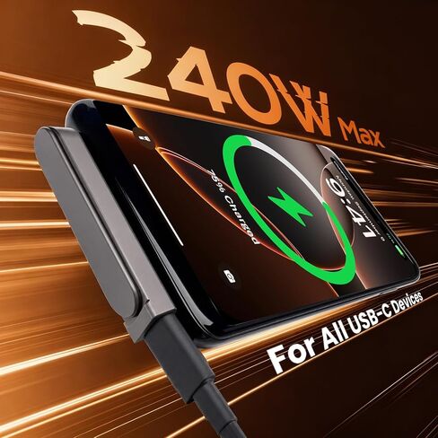 محول USB-C ذكر إلى USB-C أنثى (زاوية يمين 90 درجة)، يدعم الشحن السريع بقدرة 240 واط PD ونقل البيانات بسرعة 480 ميجابت في الثانية، مع وظيفة حامل الهاتف in Kuwait