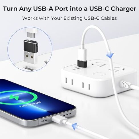 Basesailor USB to USB C Adapter 3 Pack Bundle with 90 Degree USB A Male to Female Adapter 4 Pack in Kuwait