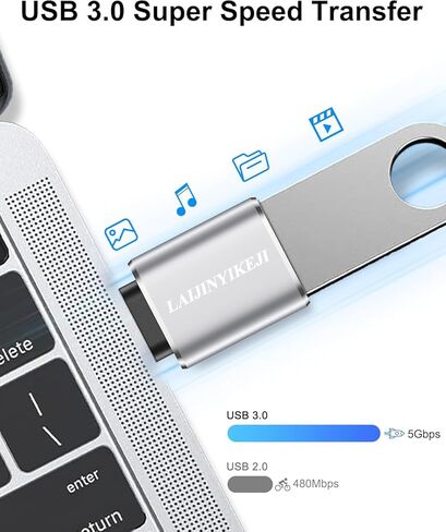 USBC to USB Adapter, 2 Pack USB C to USB Adapter for Mouse/Keyboard/Flash Drive, Super Data Transfer USB 3.0 Female to Type-C Male OTG Converter for iPhone 17 16, Samsung Galaxy S26 S25, MacBook Pro in Kuwait