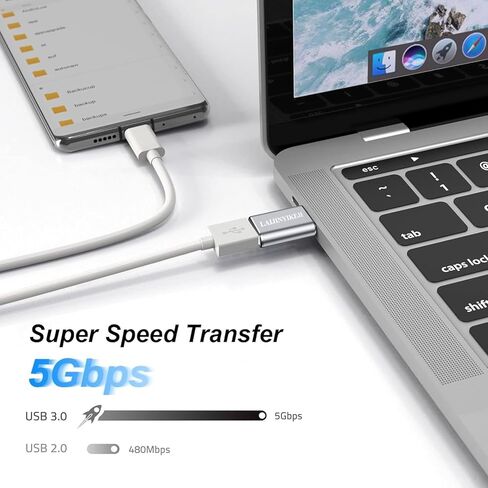 USBC to USB Adapter, 2 Pack USB C to USB Adapter for Mouse/Keyboard/Flash Drive, Super Data Transfer USB 3.0 Female to Type-C Male OTG Converter for iPhone 17 16, Samsung Galaxy S26 S25, MacBook Pro in Kuwait