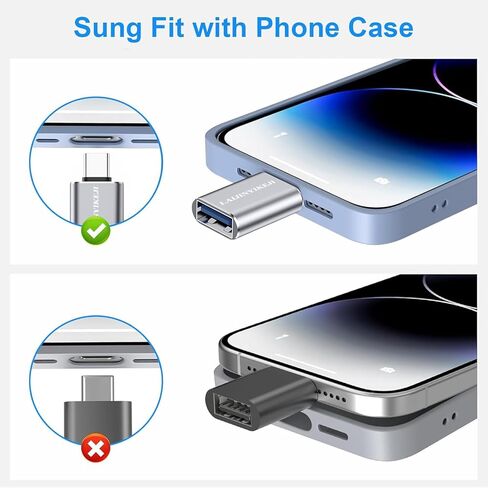 USBC to USB Adapter, 2 Pack USB C to USB Adapter for Mouse/Keyboard/Flash Drive, Super Data Transfer USB 3.0 Female to Type-C Male OTG Converter for iPhone 17 16, Samsung Galaxy S26 S25, MacBook Pro in Kuwait