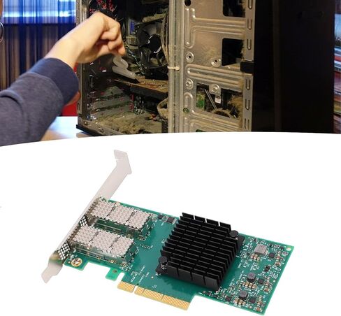 Yunseity 10G 25G Dual Port PCIe Network Card, 4 Lx Ethernet Adapter with RDMA Hardware Acceleration, for VMware Data Centers in Kuwait