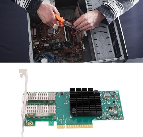 Yunseity 10G 25G Dual Port PCIe Network Card, 4 Lx Ethernet Adapter with RDMA Hardware Acceleration, for VMware Data Centers in Kuwait