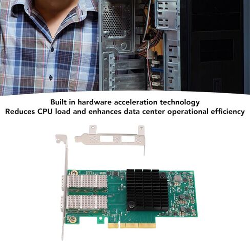 Yunseity 10G 25G Dual Port PCIe Network Card, 4 Lx Ethernet Adapter with RDMA Hardware Acceleration, for VMware Data Centers in Kuwait