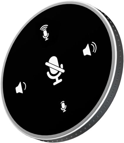 ميكروفون مؤتمرات USB للكمبيوتر مع التقاط 360 درجة، ميكروفون محمول لسطح المكتب للبث المباشر والاجتماعات عبر الإنترنت، أسود in Kuwait