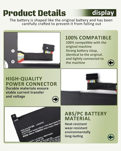47Wh L22M3PG0 L22B3PG0 L22C3PG0 L22D3PG0 L22X3PG0 استبدال البطارية لجهاز Lenovo 100e 300e 500e Yoga Chromebook Gen 4، IdeaPad Flex 3 Chrome 12IAN8، IdeaPad Slim 3 Chrome 14M868 Series -11.31V 4156mAh in Kuwait