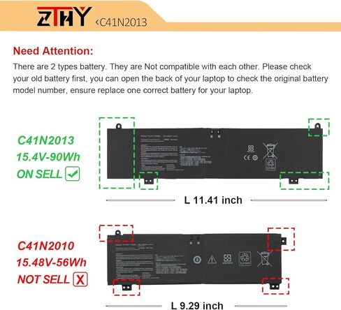 C41N2013 C41N2013-1 Laptop Battery Replacement for ASUS TUF Gaming A15 FA507 FA507RC FA507RR FA507RE A17 FA707 FA707RE FA707RM F15 FX507 FX507ZR FX507ZE F17 FX707 FX707ZC ROG Strix Scar 15 G533 G733 in Kuwait