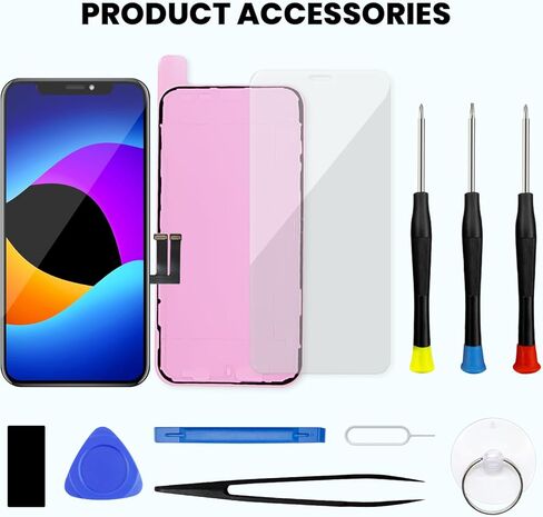 لشاشة iPhone 11 LCD بديلة مقاس 6.1 بوصة، مجموعة رقمية لشاشة LCD تعمل باللمس ثلاثية الأبعاد مع أدوات إصلاح، ملصق إطار مقاوم للماء، واقي مقسى (للطراز A2111، A2223، A2221) in Kuwait