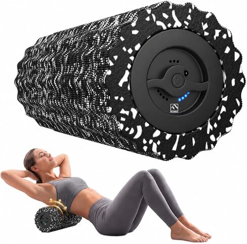 FITINDEX أسطوانة إسفنجية تهتز 5 سرعات، أسطوانة إسفنجية كهربائية مدمجة مطورة 11.4 × 4.7 بوصة لاسترخاء العضلات، تدليك عميق للياقة البدنية، أسطوانة إسفنجية قابلة لإعادة الشحن لممارسة اليوجا بعد التمرين، رمادي in Kuwait
