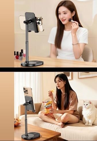 Mobile Phone Stand, Desktop Model, Tablet/Pad Holder, Aluminum Alloy, Adjustable Height, Suitable for Online Learning. in Kuwait