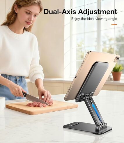 ipad Stand for Portable Monitor, Tablet Holder for Desk Phone Stand, ipad Holder for Desk Extender, Dual Rod Adjustable Metal Desktop Holder Fits Kindle Table Mount/PS/Switch iPhone 4-15.9" in Kuwait
