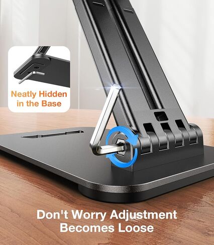 حامل ipad للشاشة المحمولة، حامل الكمبيوتر اللوحي لحامل الهاتف المكتبي، حامل ipad لموسع المكتب، حامل سطح مكتب معدني قابل للتعديل بقضيب مزدوج يناسب حامل طاولة Kindle/PS/Switch iPhone 4-15.9" in Kuwait